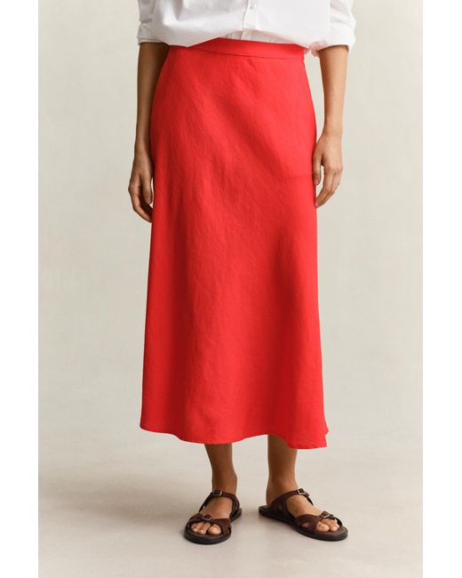 Gant Flared Linen Blend Skirt