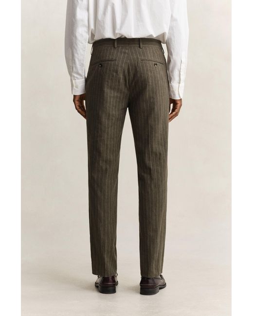 Gant Natural Pinstriped Suit Pants Rich for men