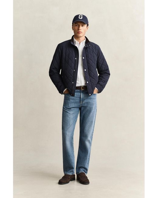Gant Blue Quilted Jacket Evening for men