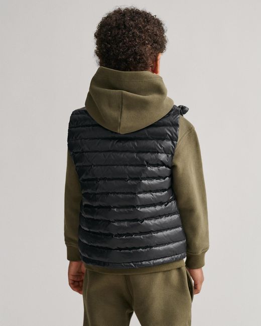 GANT Kids Kids Shiny Lightweight Padded Down Vest in Black Lyst UK