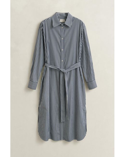 Gant Blue Striped Poplin Shirt Dress Classic