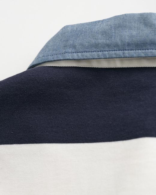 Gant Blue Chambray Collar Striped Heavy Rugger for men