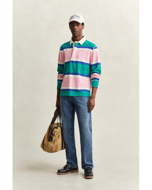 Gant Blue Block Striped Rugger for men