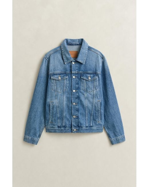 Gant Blue Denim Trucker Jacket Mid for men
