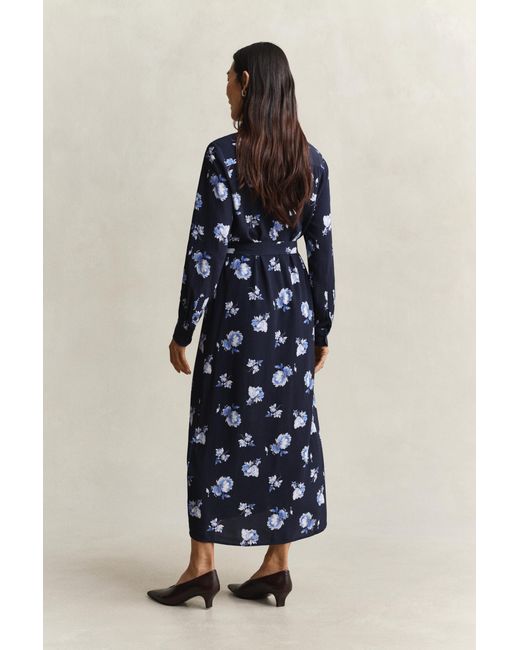 Gant Blue Floral Print Shirt Dress Evening