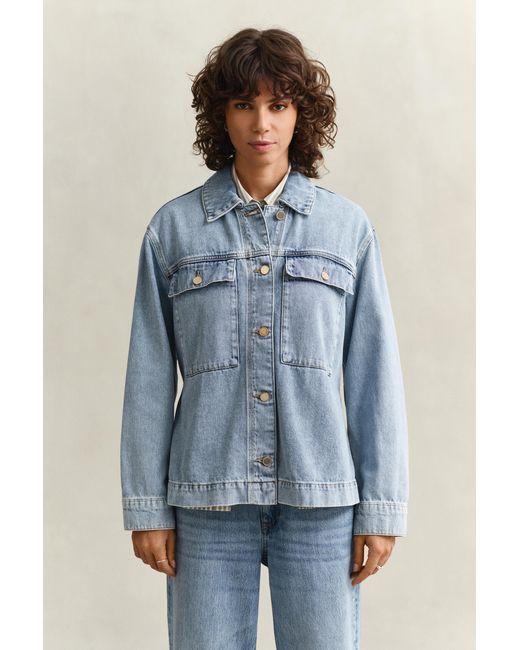 Gant Blue Denim Tie Jacket