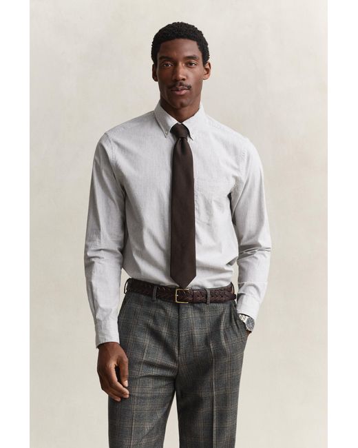 Gant Gray Mélange Archive Poplin Shirt Melange for men