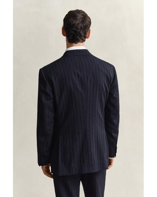 Gant Blue Tonal Pinstripe Suit Jacket Evening for men