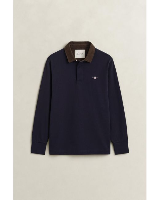 Gant Blue Corduroy Collar Rugger Evening for men