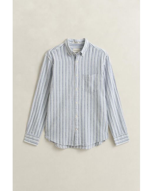 Gant Blue Striped Linen Blend Shirt for men