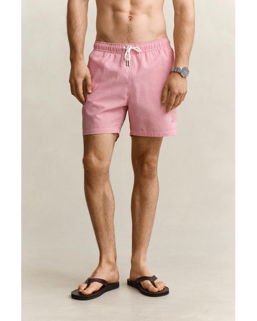 Gant Natural Striped Seersucker Swim Shorts for men