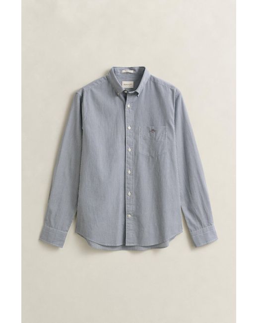 Gant Blue Banker Stripe Classic Poplin Shirt Persian for men