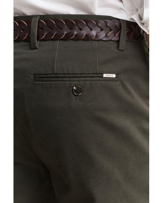 Gant Black Regular Fit Smart Chinos Dark Moss for men