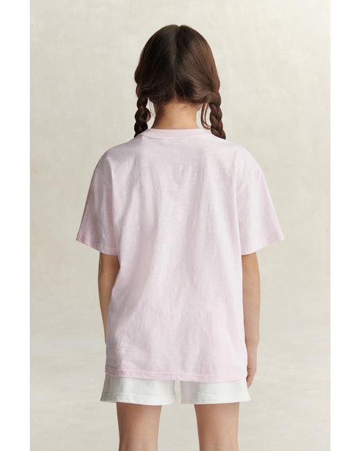 Gant Pink Teens Teen Girls Slubbed T-Shirt Light