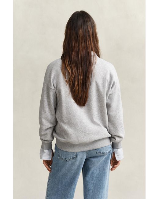 Gant Gray Shield Crew Neck Sweatshirt