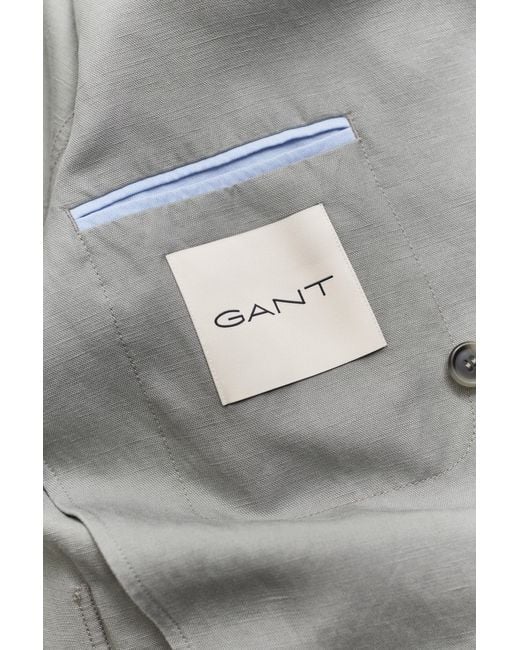 Gant Gray Lyocell Linen Suit Jacket for men
