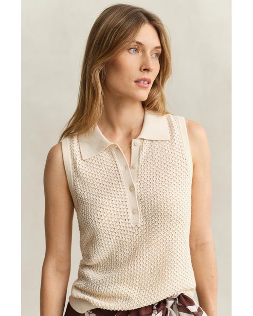 Gant Multicolor Sleeveless Lace Knit Top