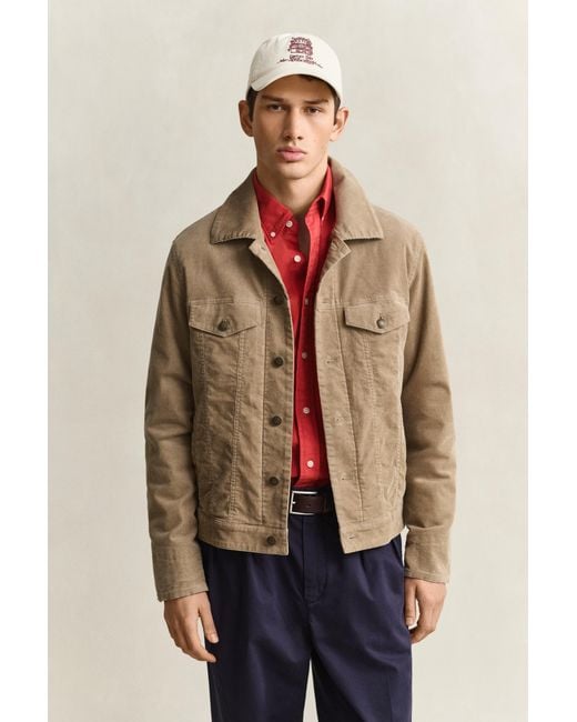 Gant Natural Corduroy Trucker Jacket Light Taupe for men