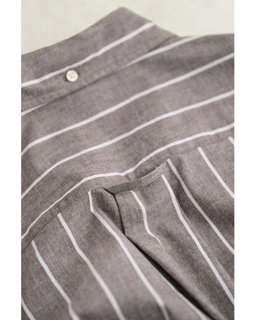 Gant Gray Striped Mélange Poplin Shirt Melange for men