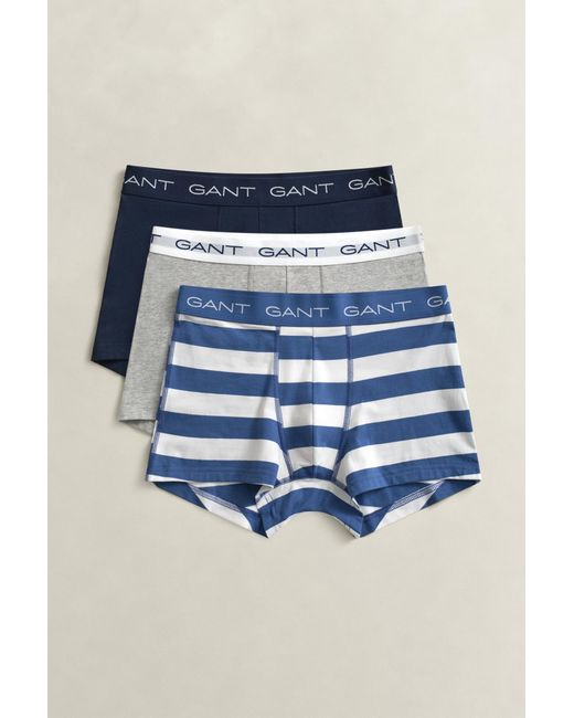Gant Blue 3-Pack Striped Trunks for men