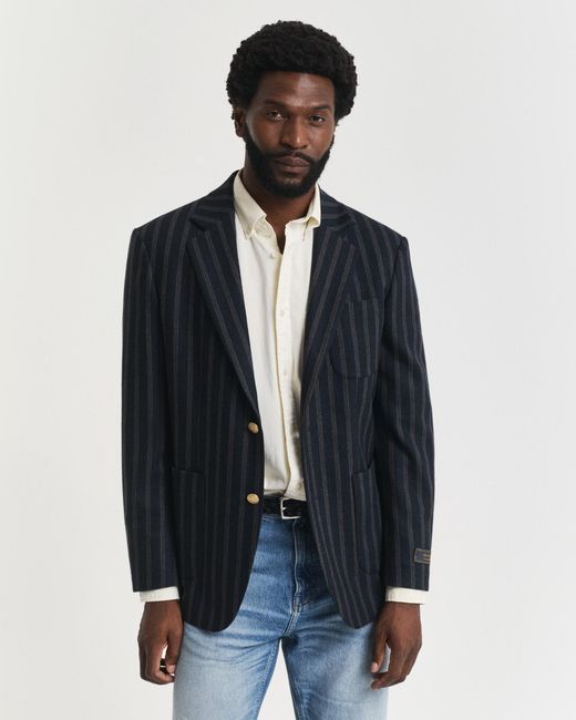 Gant Blue Striped Flannel Club Blazer for men