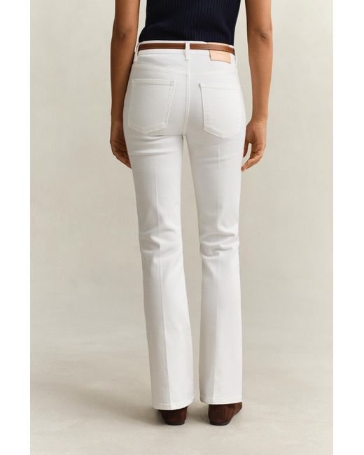 Gant White Flared Stretch Jeans Eggshell