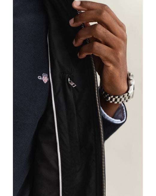 Gant Black Quilted Windcheater Vest for men