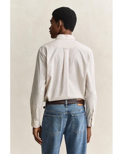 Gant Natural X Yale Checked Oxford Shirt Cream for men