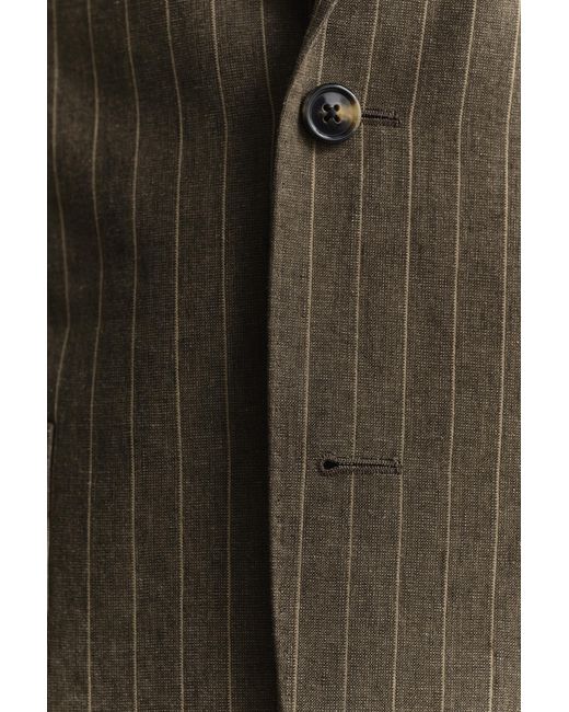 Gant Brown Pinstriped Suit Jacket Rich for men