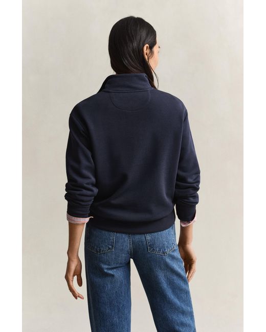 Gant Blue Shield Half Zip Sweatshirt