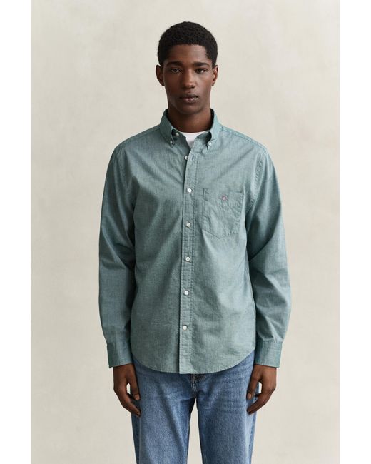 Gant Blue Classic Regular Poplin Shirt for men