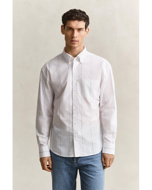 Gant White Chenille Textured Shirt for men