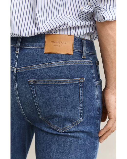 Gant Blue Extra Slim Active Recover Jeans Mid Broken In for men