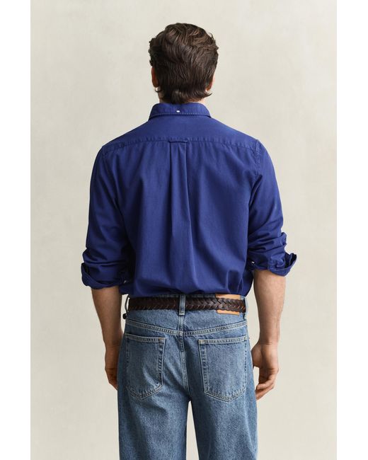 Gant Blue Regular Fit Twill Shirt for men