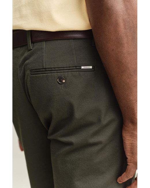 Gant Green Slim Fit Smart Chinos Dark Moss for men