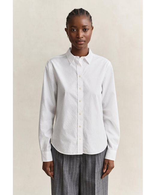 Gant White Regular Fit Classic Poplin Shirt