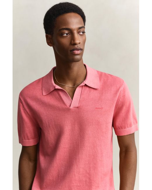Gant Red Sunfaded Polo Sweater for men