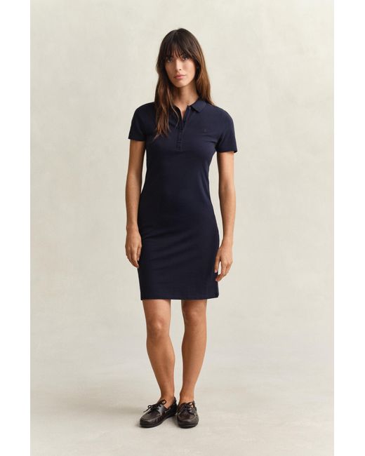 Gant Blue Shield Piqué Polo Dress Evening