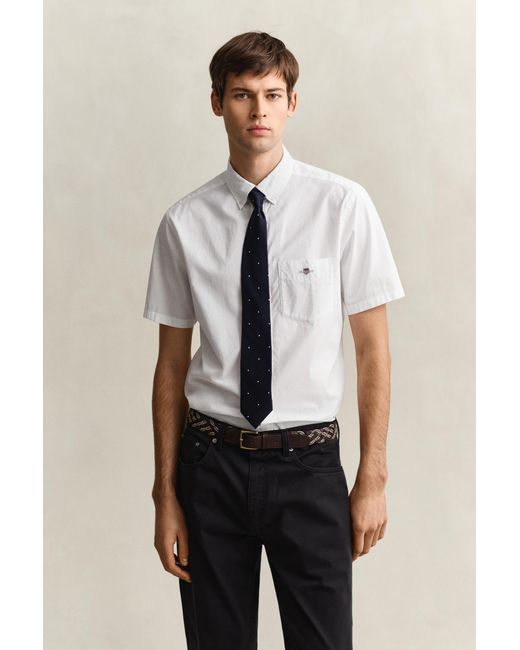Gant Natural Classic Poplin Short Sleeve Shirt for men
