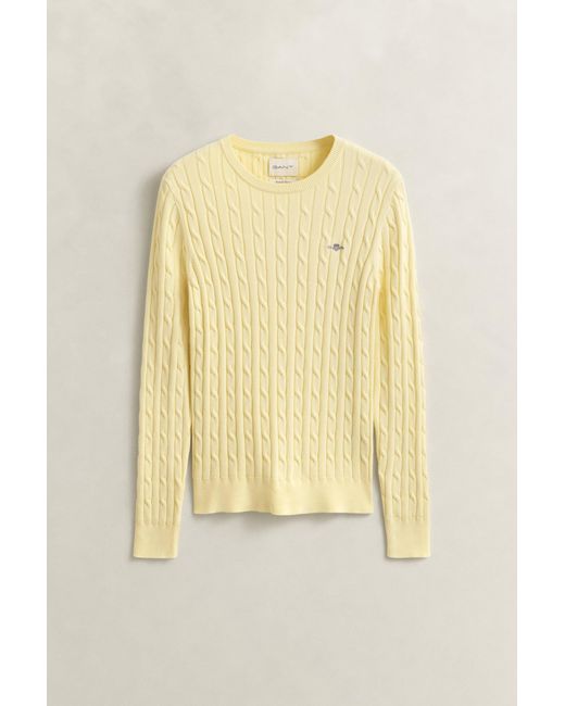 Gant Natural Cable Knit Crew Neck Sweater