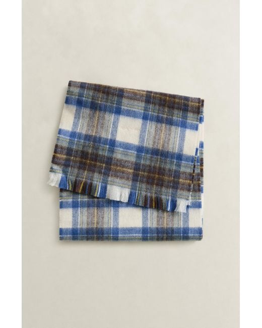Gant Black Checked Wool Scarf Cream for men