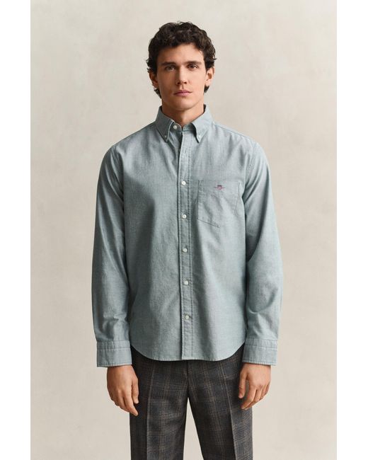 Gant Gray Classic Regular Oxford Shirt for men