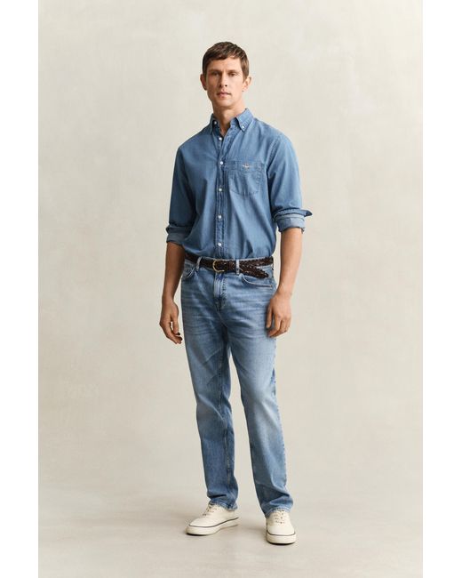 Gant Blue Regular Fit Jeans Semi Worn In for men