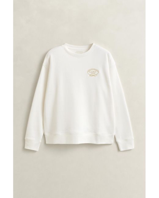 Gant White Rope Graphic Sweatshirt Eggshell