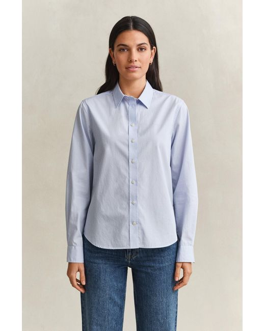 Gant Blue Regular Fit Classic Poplin Shirt