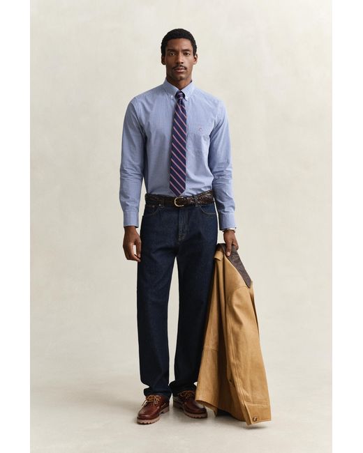 Gant Blue Gingham Classic Poplin Shirt College for men