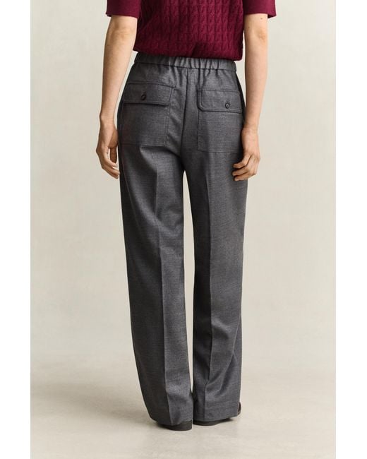 Gant Red Flannel Pants Charcoal Melange