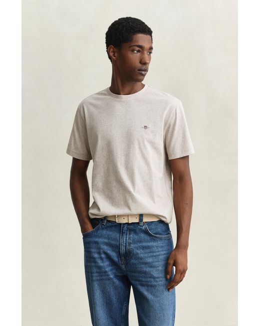 Gant Blue Regular Fit Shield T-Shirt Seed Melange for men