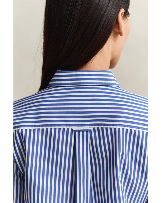 Gant Blue Regular Fit Striped Classic Poplin Shirt