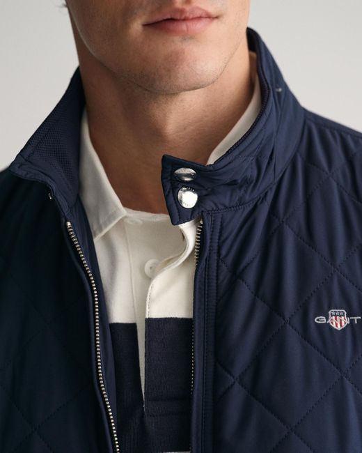 Gant Blue Quilted Windcheater Vest () for men